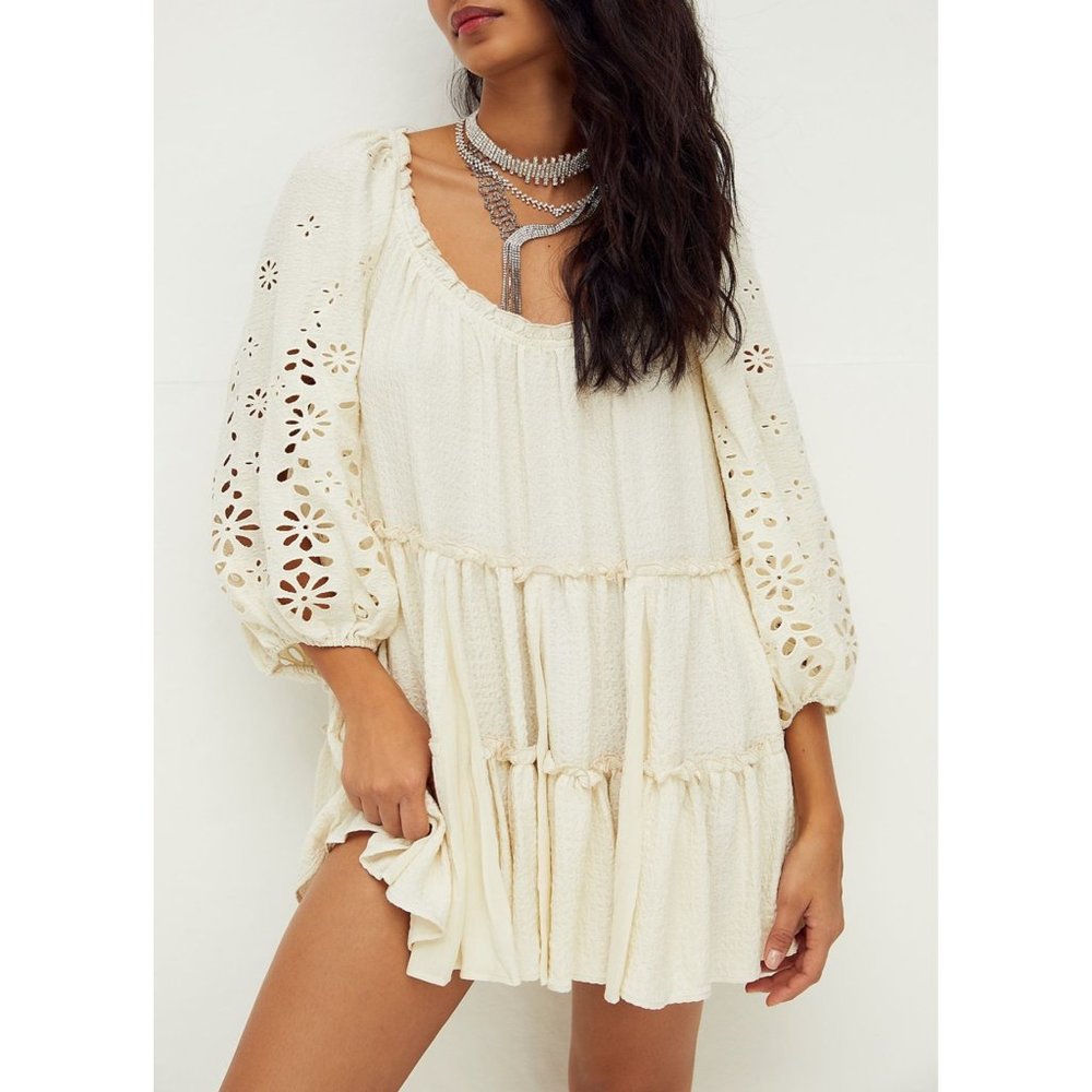 NWT Free People Celeste Cutwork Tunic Mini Dress - Size Small